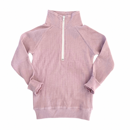 Waffle Half Zip in Lilac