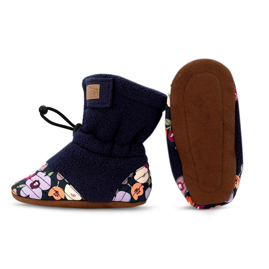 Stay-Put Cozy Booties - Winter Flowers