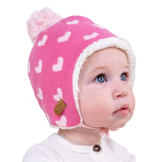 Ear Flap Beanies - Hearts